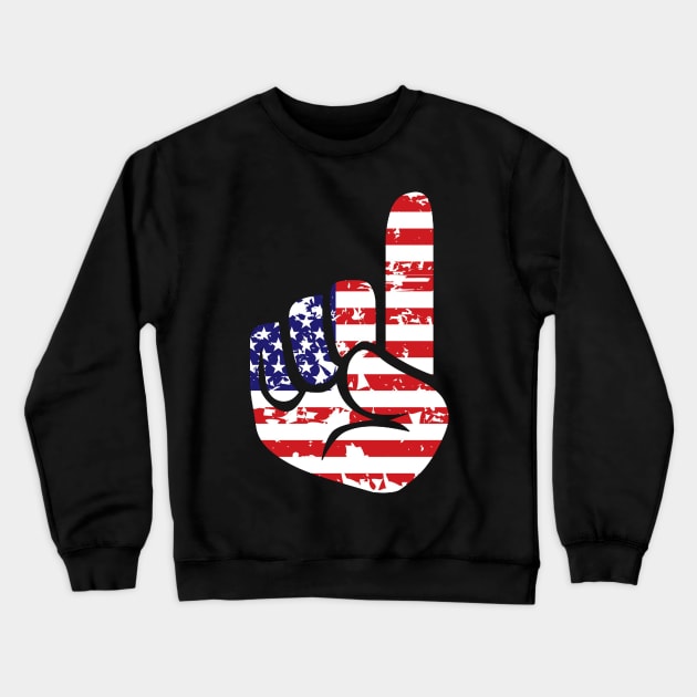 USA American Flag ASL Sign Language 4th Of July Shirt Gifts Crewneck Sweatshirt by Kaileymahoney